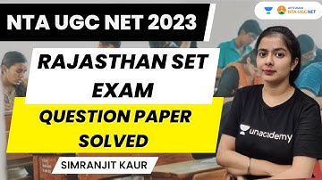 Rajasthan SET Exam Question Paper Solved | Simranjit Kaur