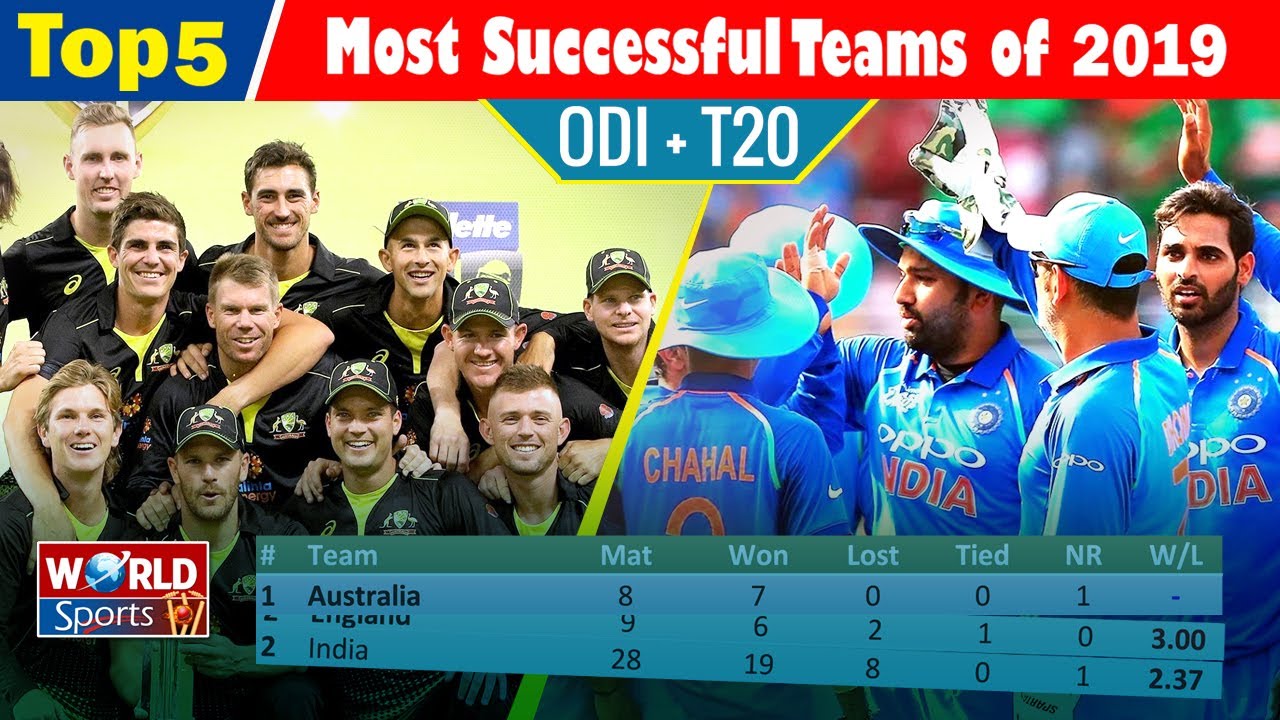 Top 5 Most successful Teams in 2019 in ODI and T20I | Cricket ICC ...