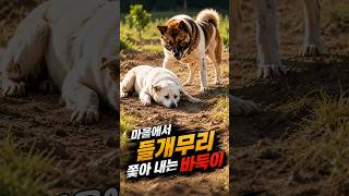 들개무리 마을에서 쫓아내는 바둑이