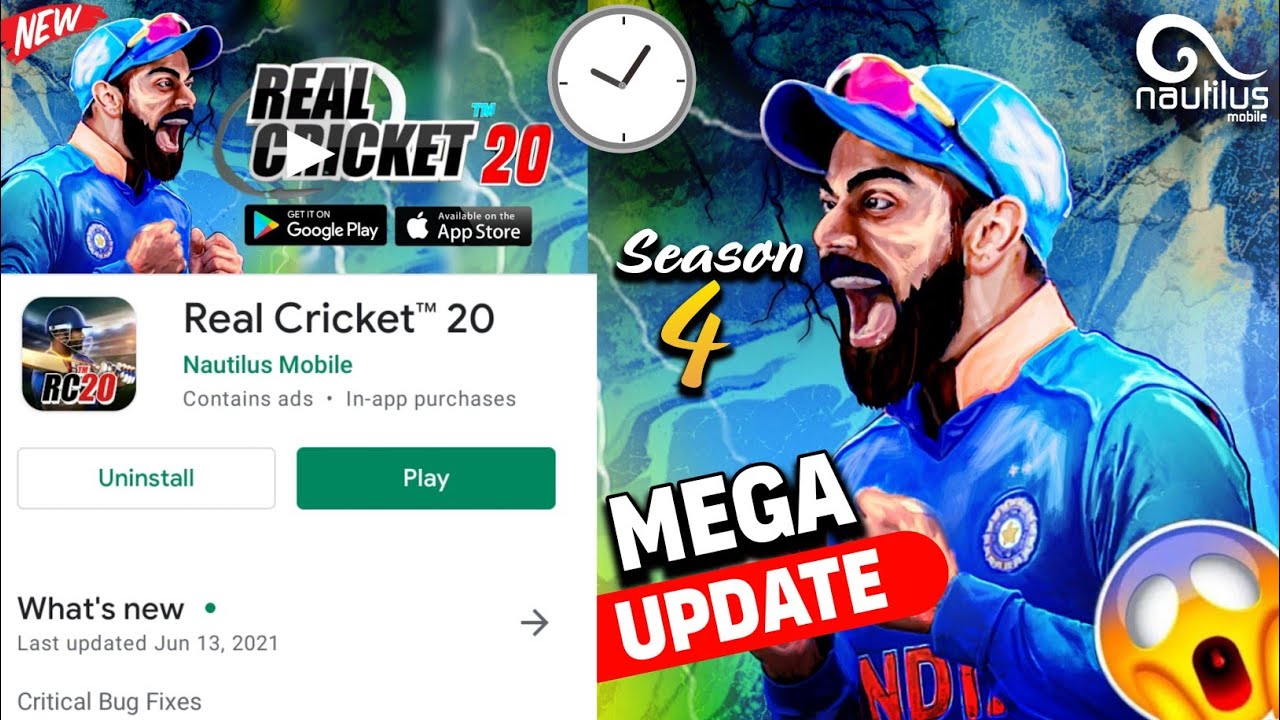 Real Cricket 20 Big Surprise- Season 4| Mega Update | New Jersey, Updated UI & HD Graphics|Finally!