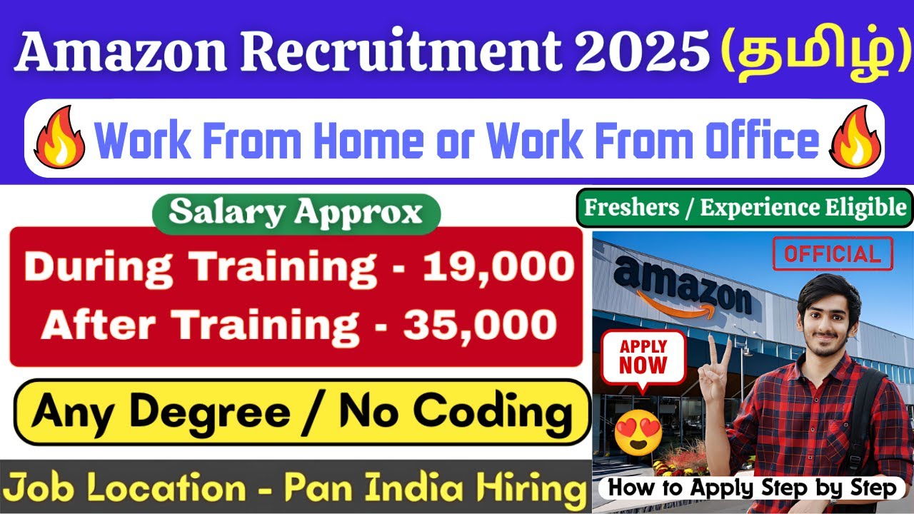 Amazon Recruitment 2025 🔥 Entry Level Jobs For Freshers 😍 Any Degree ...