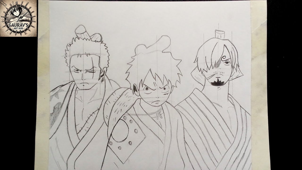 Luffy Zoro And Sanji Drawing 💫||Step By Step Tutorial 
