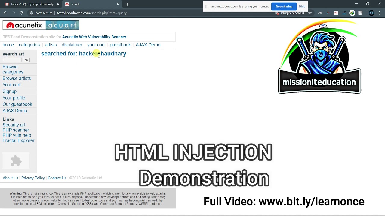 Practical : HTML INJECTION | Webapp Penetration Testing | Mission IT ...