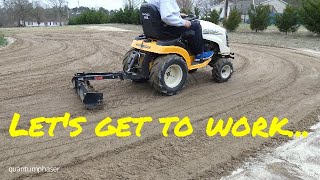 'Hank the Tank' Cub Cadet  GT2544  Driveway Grading Brinly Box Blade with JP Electric Sleeve