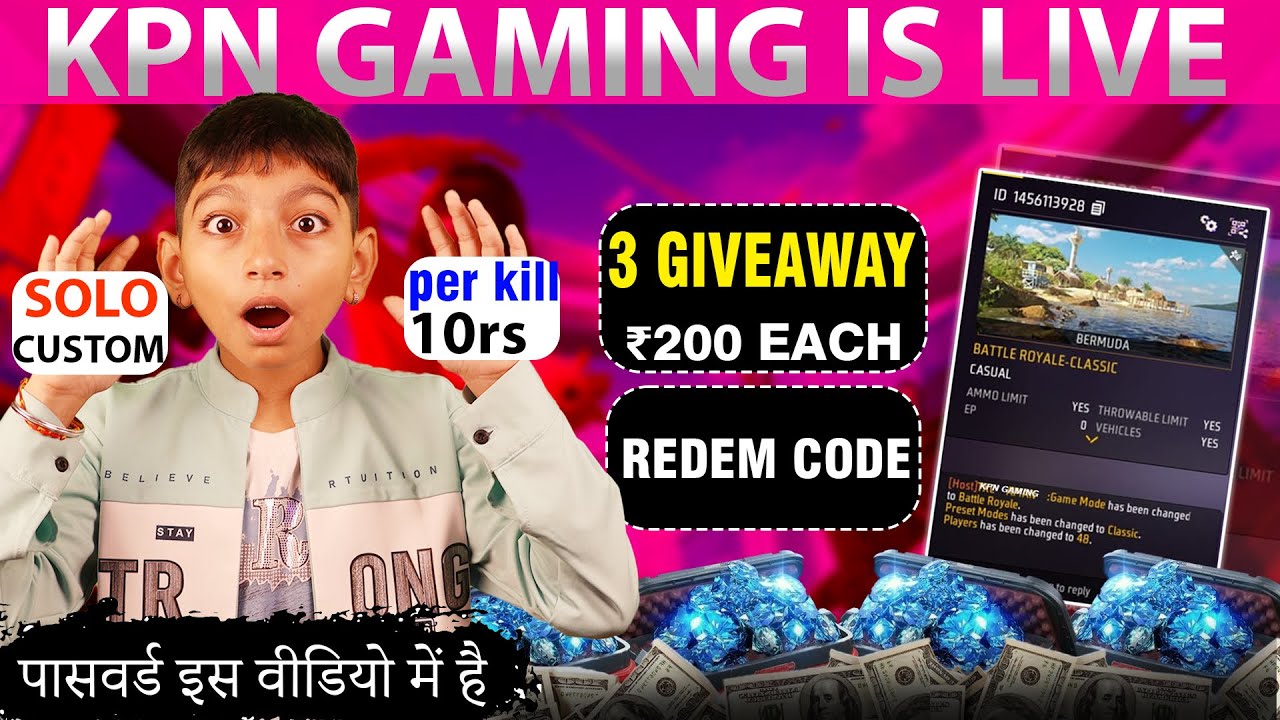 Free Entry 🔥 Per Kill ₹10 💥 Redeem Code Giveaway 🎁🔥 