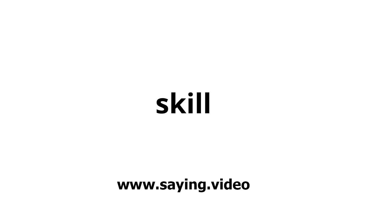 How To Say Skill In English YouTube