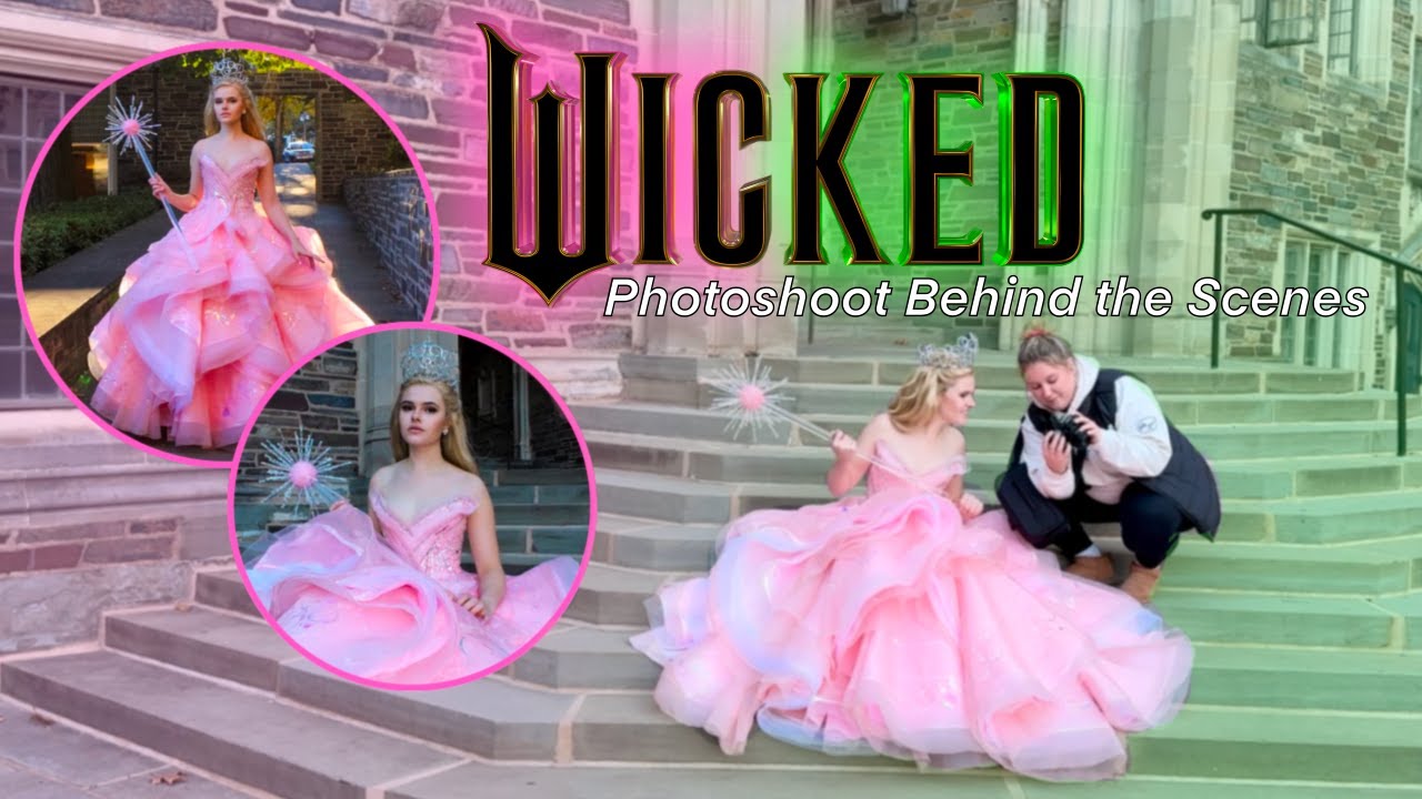 Glinda Photoshoot Behind the Scenes (Wicked Movie Cosplay)