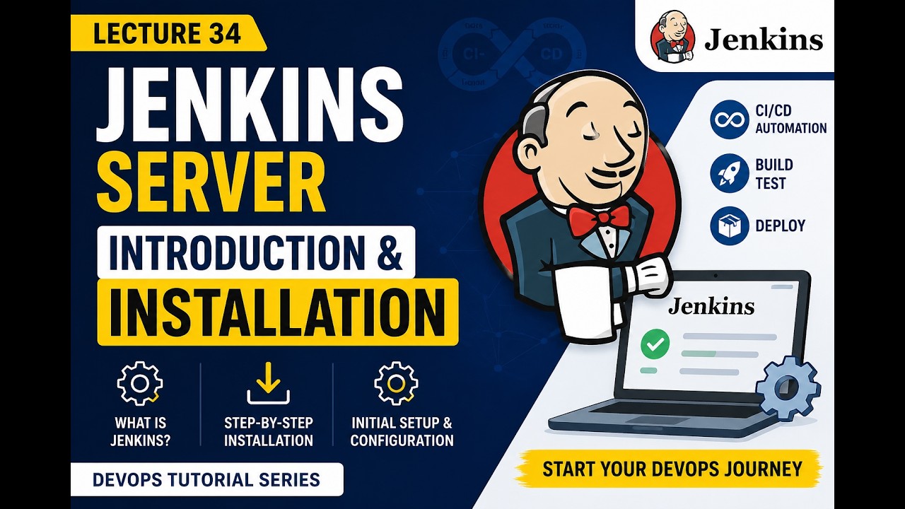 Lecture 34: Jenkins Server Introduction & Installation | Step-by-Step DevOps Tutorial