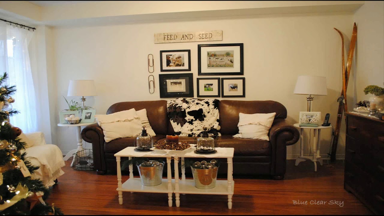 Decorating Living Room With Dark Brown Sofa - YouTube