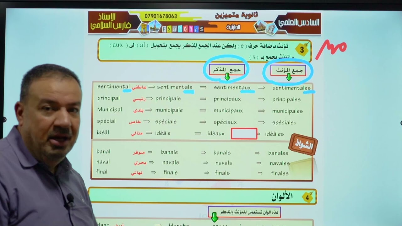 موضوع التأنيث والجمع للسادس الاعدادي ج1