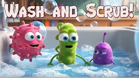 👋Wash and Scrub! 👋Animated Music Video #kids #kidsmusic #animation
