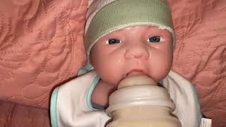 Silicone reborn baby first day home morning routine he doesn’t have a name yet ❓