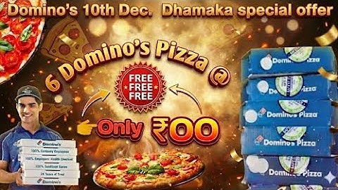 6 DOMINOS PIZZA in ₹00 में|dominos coupon code today|Domino