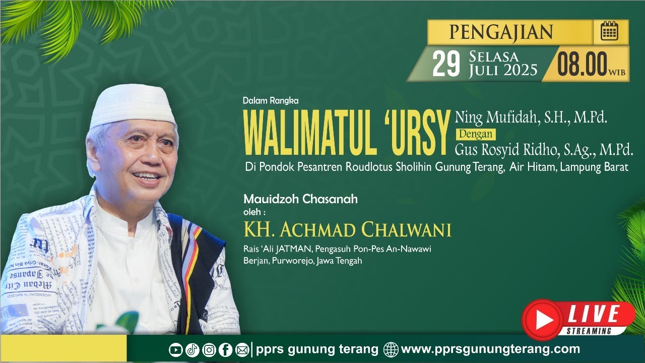 PENGAJIAN Dalam Rangka WALIMATUL 'URSY NING MUFIDAH S.H., M.Pd. Dengan GUS ROSYID RIDHO S.Ag., M.Pd.