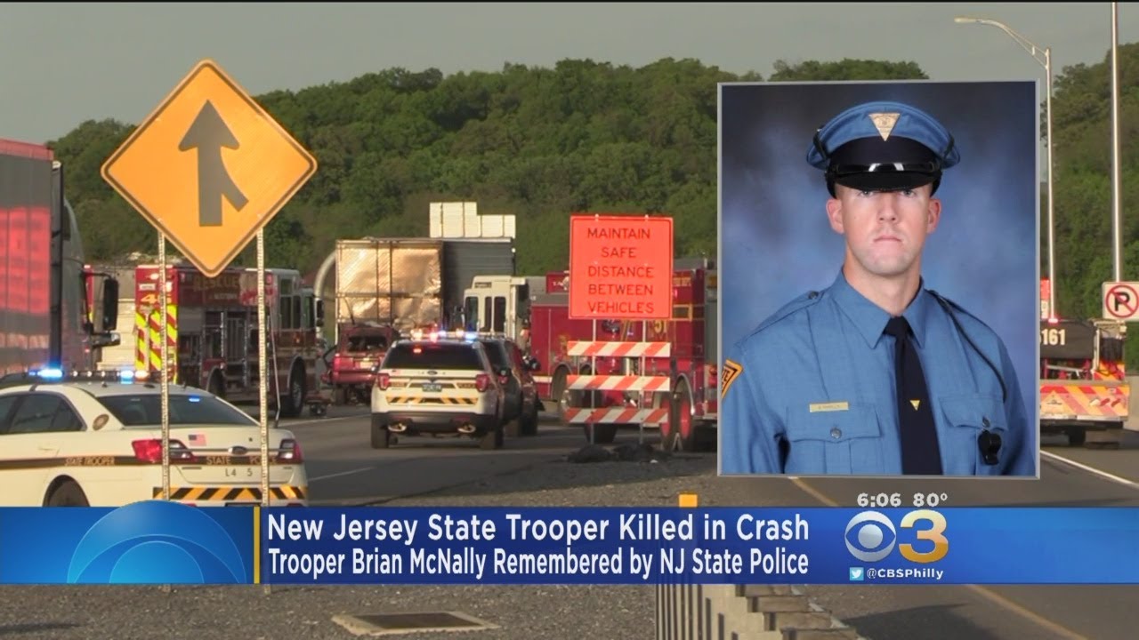 New Jersey State Police Trooper Killed In Crash - YouTube