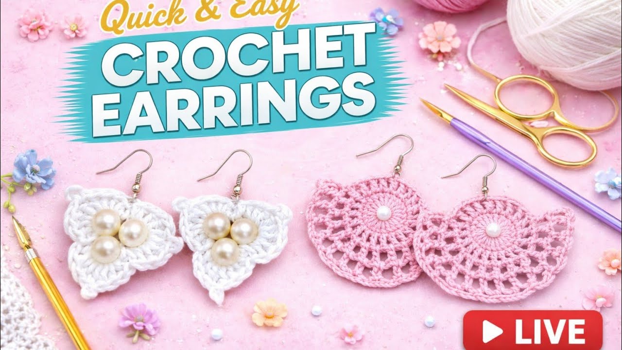 Quick & Easy Crochet Earrings | Beginner Friendly Tutorial 🧶✨