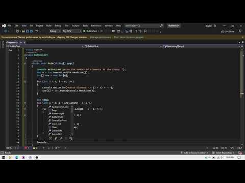 Bubble Sort Algorithms C#