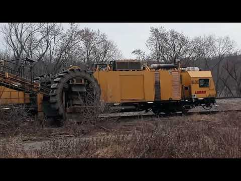 LORAM equipment being serviced across the Yough river