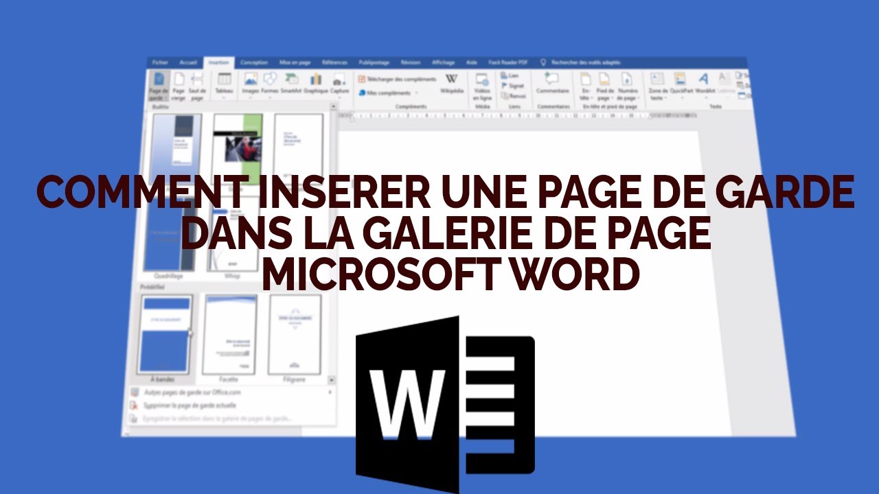 Enregistrer Une Page De Garde Dans Word www.youtube.com