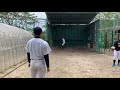 マウンドからの発泡スチロールボールスロー