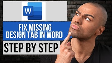 How to Fix Missing Design Tab in Word | Step by Step Word Tutorial