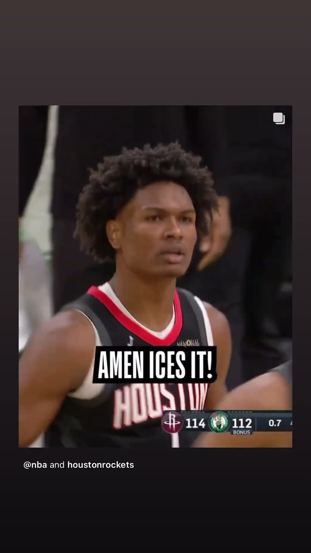 AMEN ICES IT #hoodnews #amenthompson #rockets #celtics #jaylenbrown #trending #viralvideo #how #wow