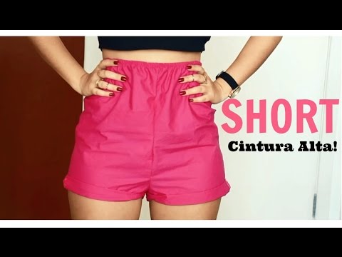 short cintura alta com elastico