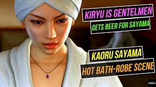 Yakuza Kiwami 2 - Kaoru Sayama bathrobe scene | Sayama disrobes in front of Kiryu at Serena