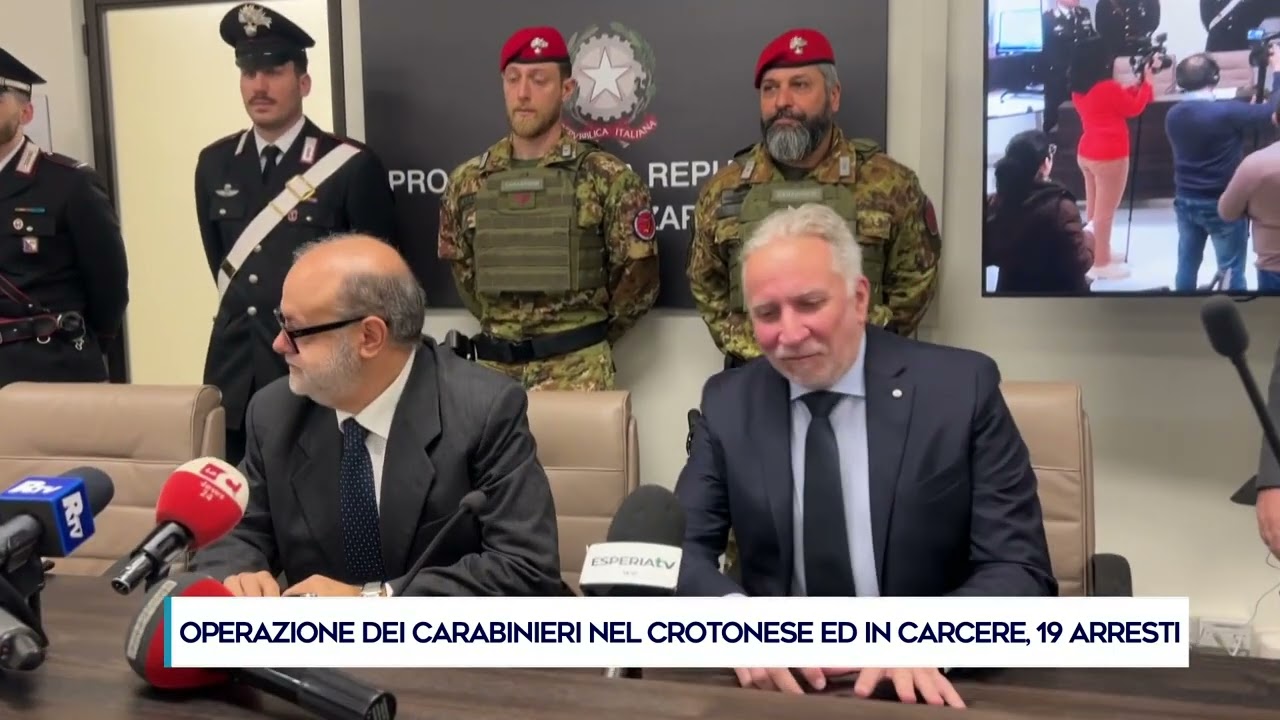 OPERAZIONE DEI CARABINIERI NEL CROTONESE ED IN CARCERE, 19 ARRESTI