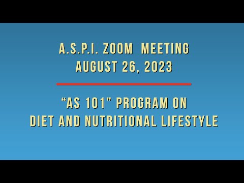 “AS 101” Program on Diet and Nutritional Lifestyle