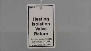Heating Isolation Valve Return Valve Tag - RM Labels Ltd Tel: 01348 840675