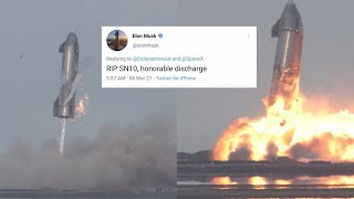 Starship SN10 Landed Successfully, then Explodes! | Elon Musk: Honorable Discharge