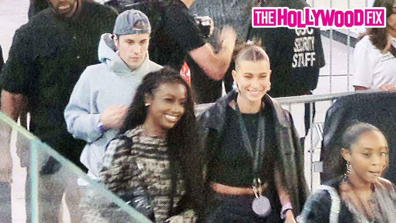 Justin & Hailey Bieber Arrive With Justine Skye At Beyonce's Birthday Concert At Sofi Stadium In LA