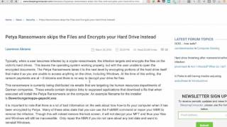 Petya Ransomware 2016 March