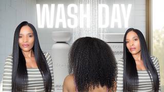 Straight Hair Natural Wash Day Routine Start to Finish | Damage Free Curls!!!