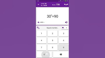 Math Tricks - Training mode - square numbers between 30 and 39 - level 065 (Number Keyboard)