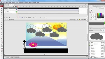 membuat awan - FLASH, animasi 2D