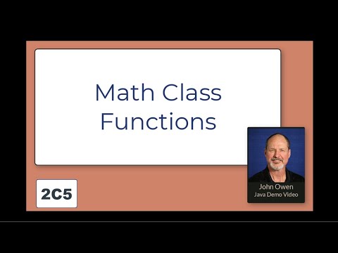 Welcome to Java - 2C5 - Math Class