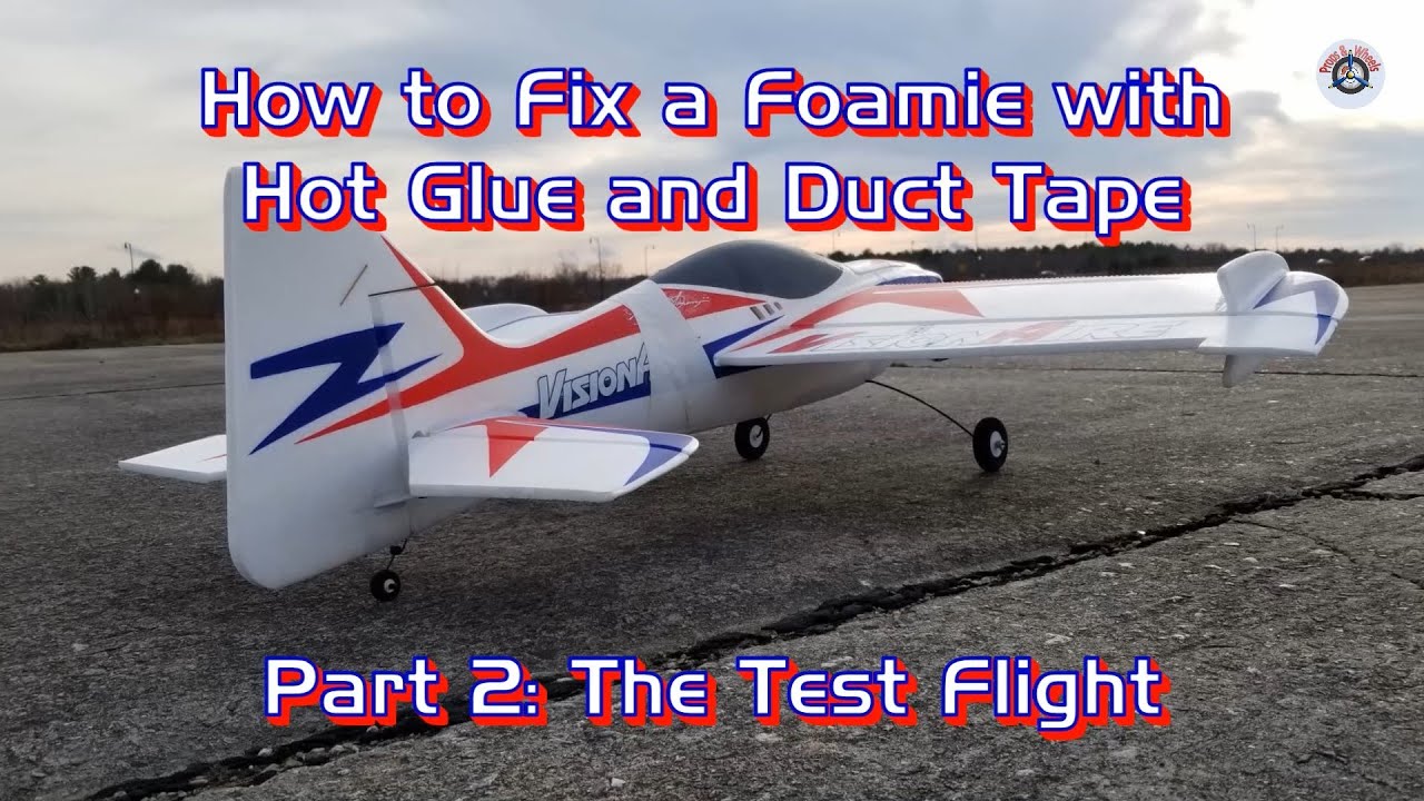 How to fix an RC foamie airplane with hot glue and duct tape Part 2