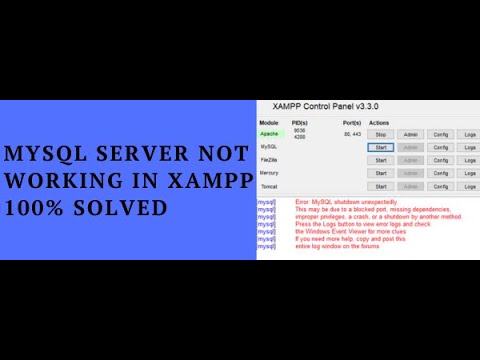 MySQL Server Not Working In Xampp : The Port is Blocked
