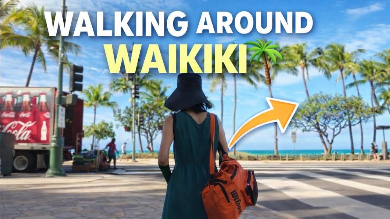 Walking around Waikiki — mall vibes, and beach breeze 🌊✨ #Waikiki#WaikikiBeach#HawaiiLife#IslandVibe