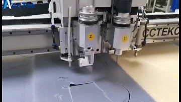 AccTek cnc oscillating knife cutting machine cutting sponge foam with CCD camera