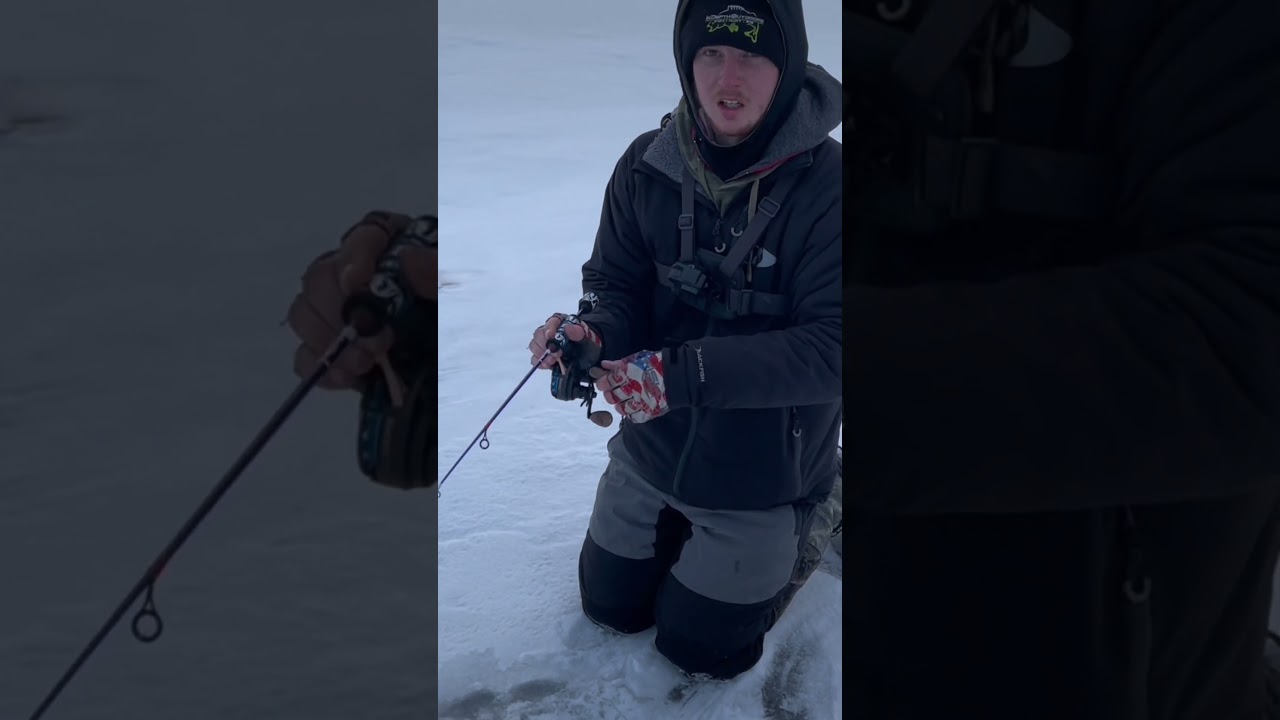 Catching perch icefishing🔥🎣 