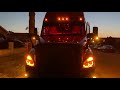 Freightliner Cascadia night lights and polish
