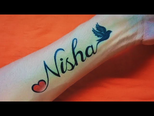 निशा नाम का टैटू | Nisha name tattoo on Hand | Nisa name tattoo style - name  tattoo designs - YouTube
