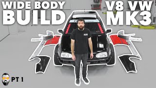 Wide Body Build On A VW V8 Drift MK3 Golf! | Pt 1 | Built by Mike | ECS Tuning