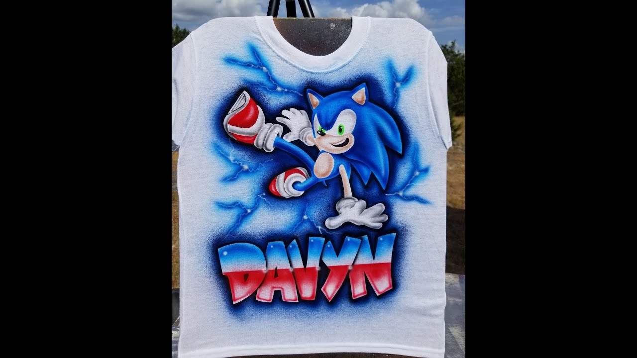 Airbrush Sonic the Hedgehog shirt YouTube