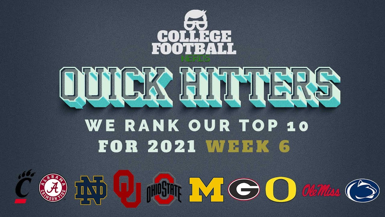 Week 6 Top 10 Rankings – College Football – Georgia to #1