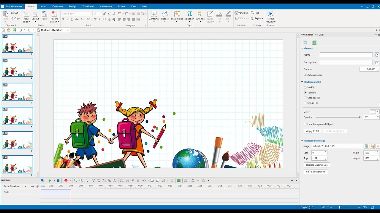 How to Import Image as Slide Background - ActivePresenter 8 - YouTube