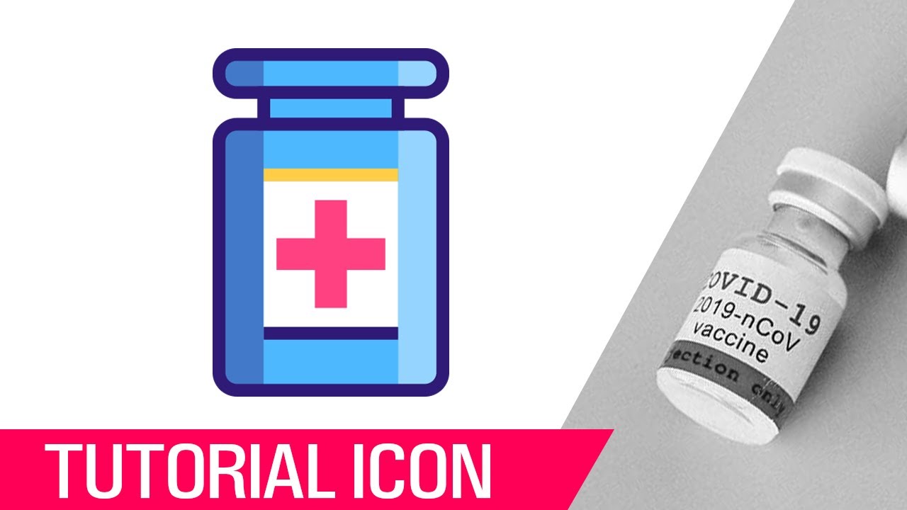 Draw flat vector -  Vaccine bottle